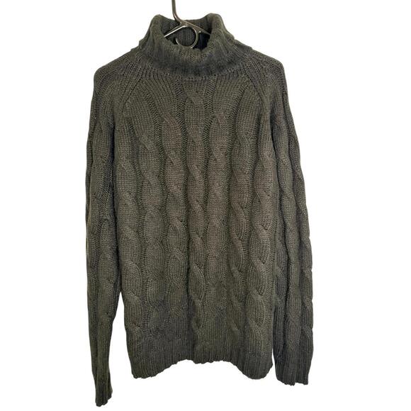 Black Cable Knit Turtleneck Sweater - Picture 6 of 7